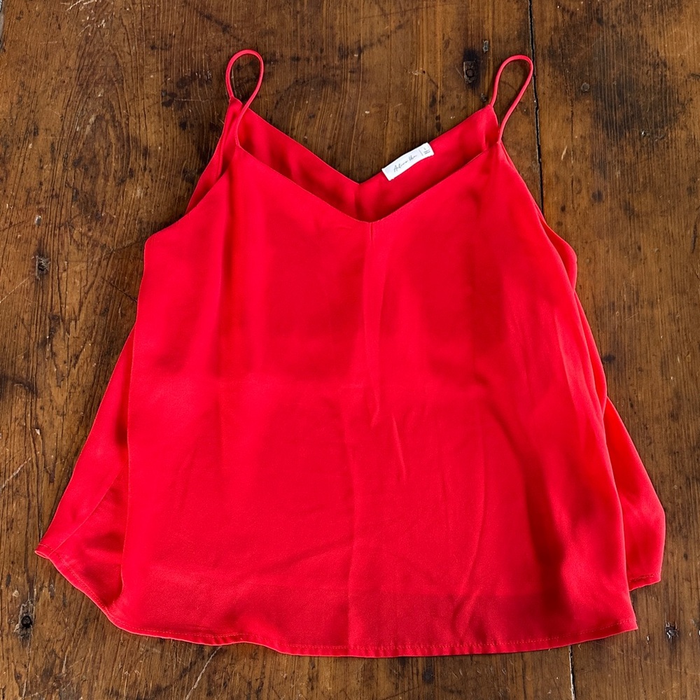 Active USA Bright Red V-Neck Spaghetti Strap Camisole